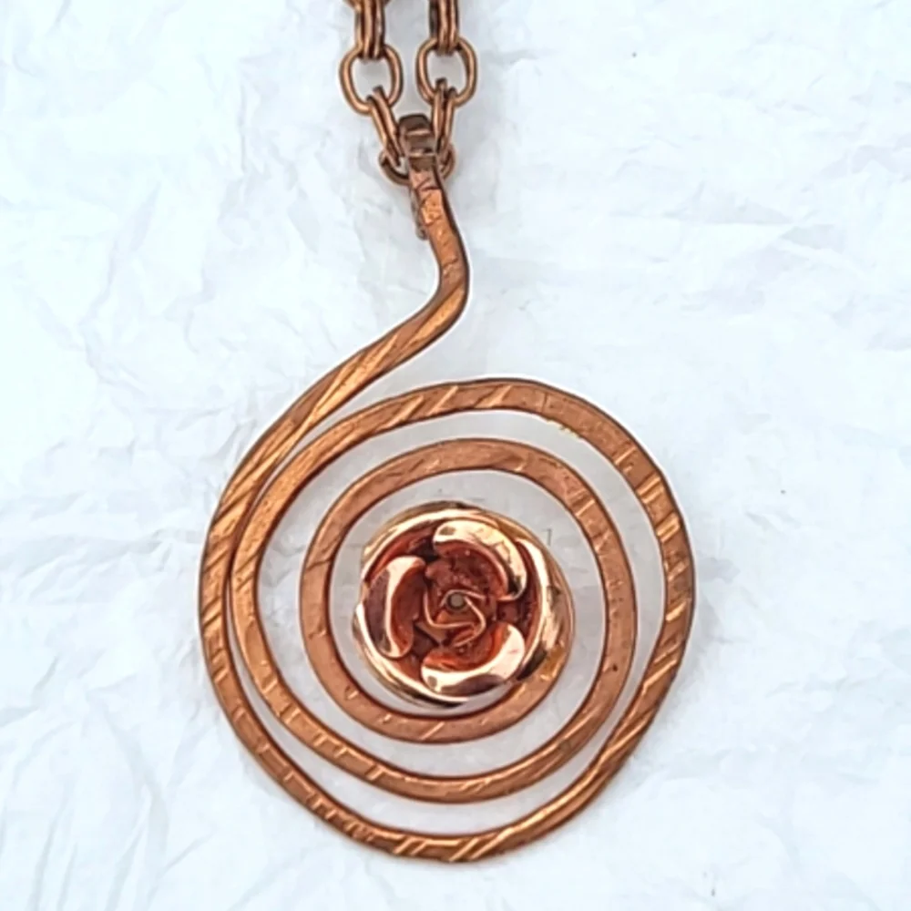 HANDCRAFTED COPPER PENDANT NECKLACES - LOT OF 2 - Picture 2 of 7